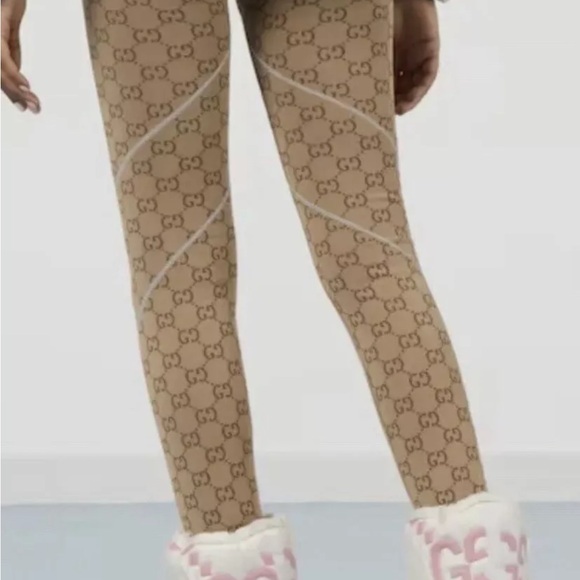 Authentic Gucci Leggings Monogram GG Print Stretch Women’s  Pants Size L $920 - Picture 4 of 14